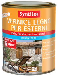 HIGH-PROTECTION COLOURLESS HIGH-GLOSS WATER-BASED WOOD VARNISH SYNTILOR 250 ML