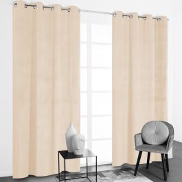 VALMAY CREAM OPAQUE CURTAIN 140X280 WITH EYELETS