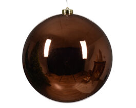 BROWN PLASTIC CHRISTMAS BALL DIAM2