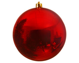 CHRISTMAS BALL DIAM 25 RED PLAST