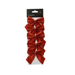 5 RED POLYESTER BOWS 5 CM