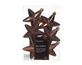 6 BROWN PLASTIC STARS