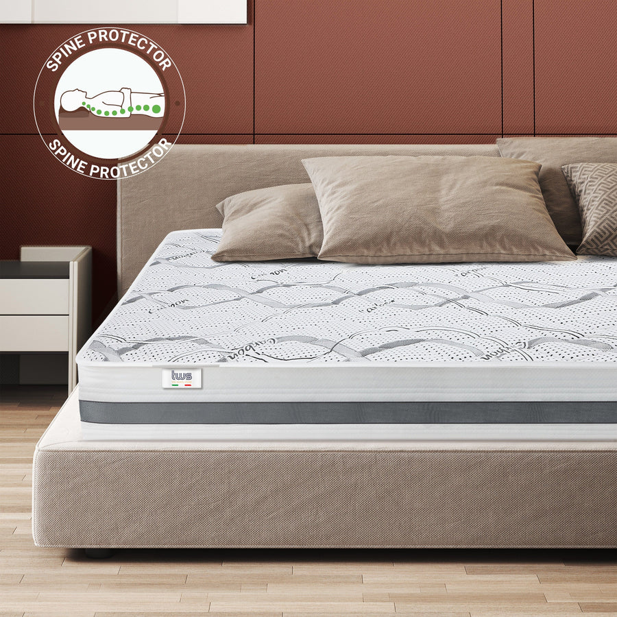 The White Stone Memory Foam Mattress 80 x 190 cm | Medium Firmness | Height 27 cm | Hypoallergenic and Breathable Fabric | Orthopedic and Contouring Properties