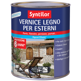 WATER-BASED WOOD PROTECTIVE PAINT MEDIUM SATIN WALNUT HIGH PROTECTION SYNTILOR 1 LT