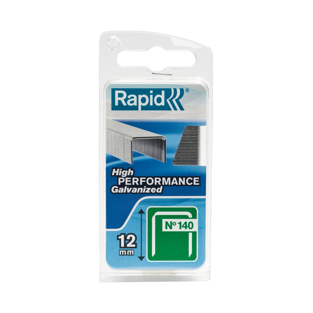 RAPID FLAT WIRE STAPLES NO. 140/12MM GALVANISED WIRE, 640 PCS.