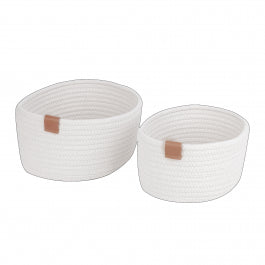 2 MAGDA CREAM BASKETS 27X20X11.5 24X17.5X10.5