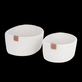 2 MAGDA CREAM BASKETS 27X20X11.5 24X17.5X10.5