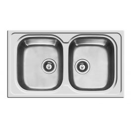 FLUSH-UP SINK L86x50P 2/V + 3.5 DRAIN AND STAINLESS STEEL FIXING HOOKS