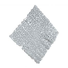 NON-SLIP SHOWER MAT STONES L53 P53 C 53 CM GREY VINYL