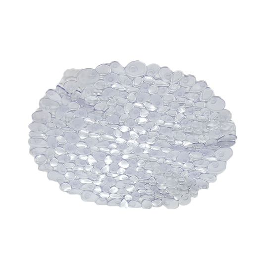 Bricocenter ROUND SHOWER MAT D 60CM TRANSPARENT VINYL STONES