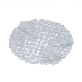 ROUND SHOWER MAT D 60CM TRANSPARENT VINYL STONES