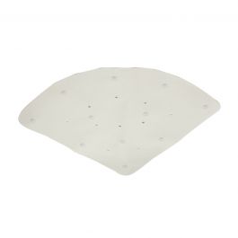 SEMI-CIRCULAR SHOWER MAT W60 CM WHITE PVC