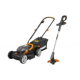 MATCHED BATTERY LAWN MOWER CUT 34CM AND TRIMMER CUT 35CM
