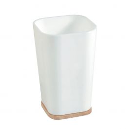 SCANDI SENSEA WHITE PLASTIC WOOD TOOTHBRUSH HOLDER