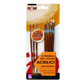 ACRYLIC BRUSH SET SYNTHETIC BRISTLE 8PCS