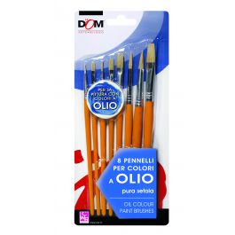 OIL BRUSH SET NATURAL BRISTLE 8PCS
