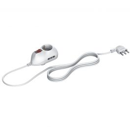 MULTISOCKET 16A 3-PIN UNIVERSAL PLUG 2M CABLE WITH SWITCH WHITE