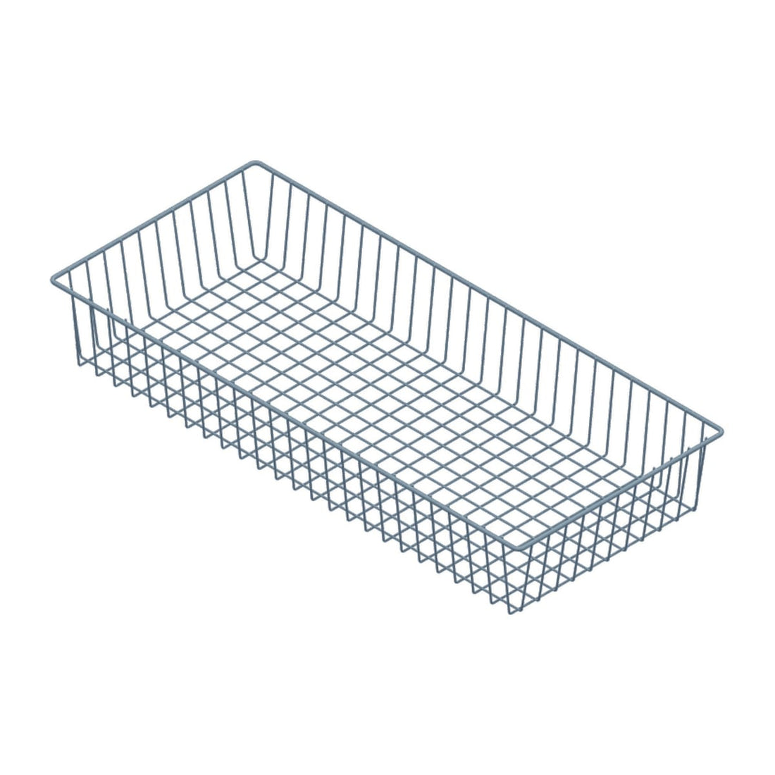 WIRE BASKET WITH WHITE SHELF SUPPORT 80 X 35 X H12