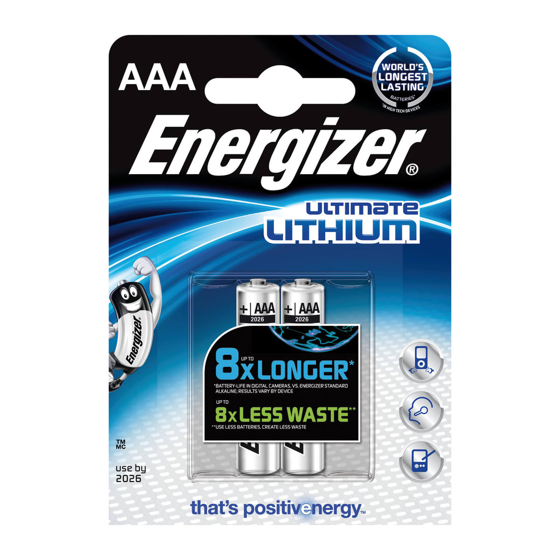 2 AAA ULTIMATE LITHIUM 1.5V MINISTYL BATTERIES