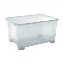 T BOX WITH WHEELS XXL TRANSPARENT H43.5 W79.5 D58CM 145LT PLASTIC