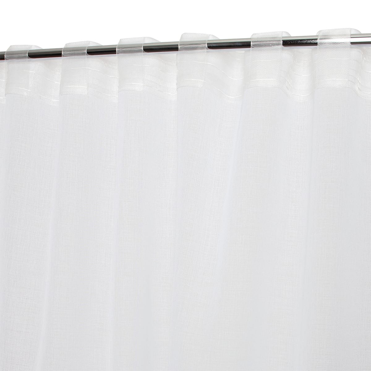 ACCADIA WHITE FILTER CURTAIN 140X280 WEBBING AND CONCEALED HANGING LOOP