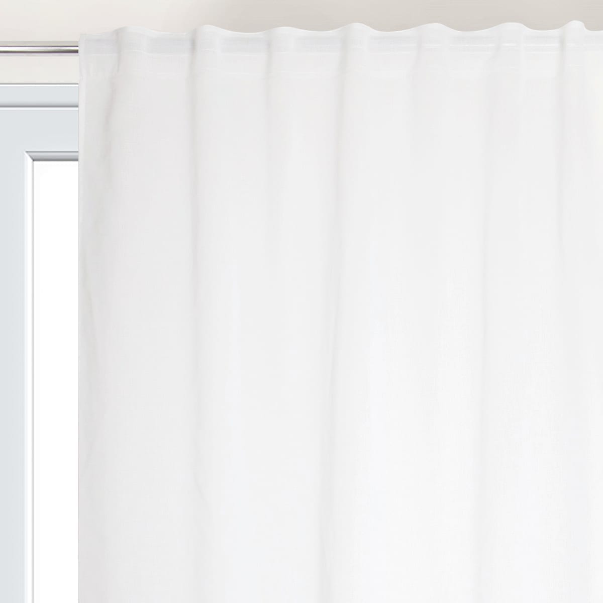 Bricocenter ACCADIA WHITE FILTER CURTAIN 140X280 WEBBING AND CONCEALED HANGING LOOP