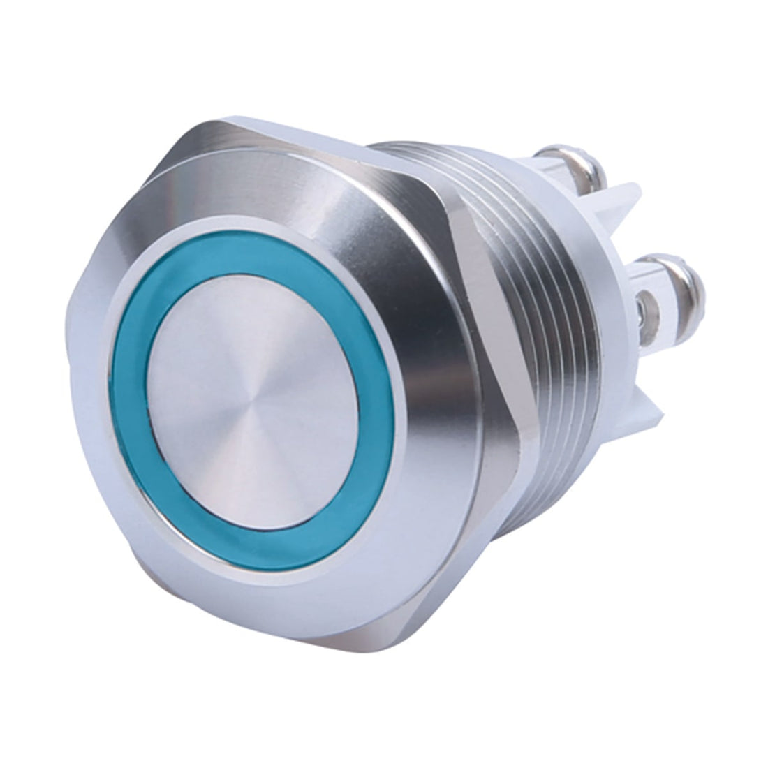 ANTI-VANDALISM ON-OFF BUTTON 19MM BLUE LED