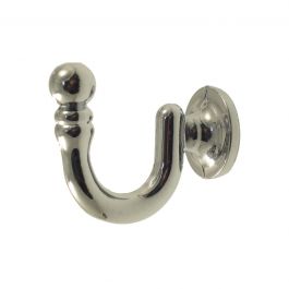 VENERE HOOK WITH SCREWS AND PLUGS CHROME-PLATED