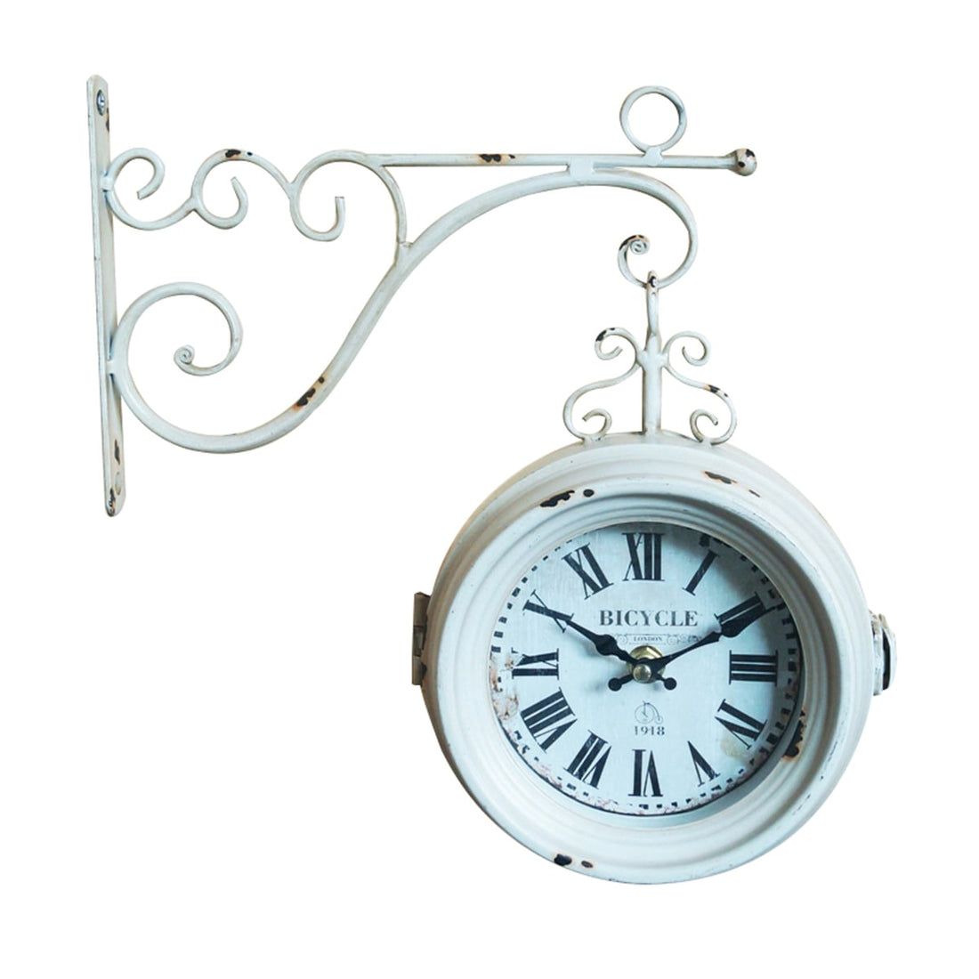 STATION METAL WALL CLOCK WHITE D28