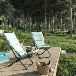 MARSELLA Relaxation chair steel, polyester green sage