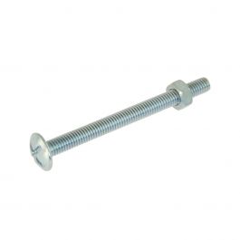 BOLT 5 X 40 MM CROSS CAMBERED HEAD, STEEL NUT AND WASHER, 8 PIECES