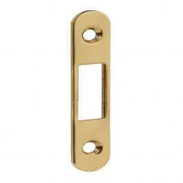 SMALL MIDDLE LOCK STRIKE F22 ROUND EDGE POLISHED BRASS