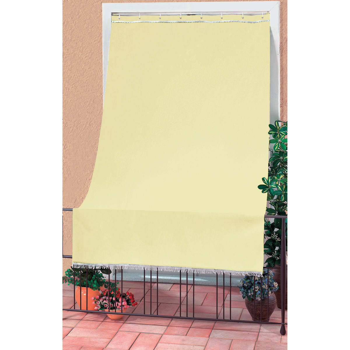 CARIBBEAN BALCONY AWNING 200X300 CREAM W/GROMMETS AND HOOKS