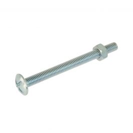 BOLT 5 X 16 MM CROSS-HEAD, STEEL NUT AND WASHER, 10 PIECES