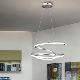 KILEY ALUMINIUM CHANDELIER SILVER D54 CM LED 45W NATURAL LIGHT