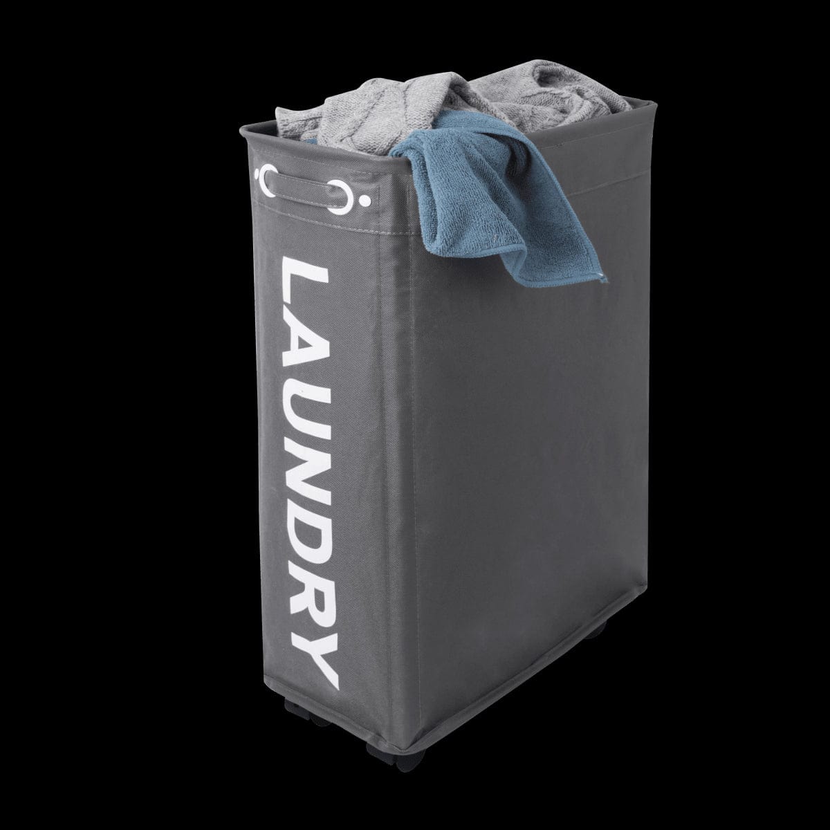 Bricocenter ROLLER SLIM LINEN RACK WITH WHEELS GREY FABRIC W 39 D 18,5 H 60 CM