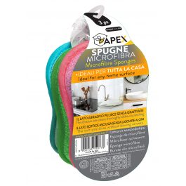 3 APEX COLOURED MICROFIBRE SPONGES