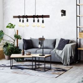 MEDBOURNE BROWN STEEL CHANDELIER 100CM 6XE27=60W