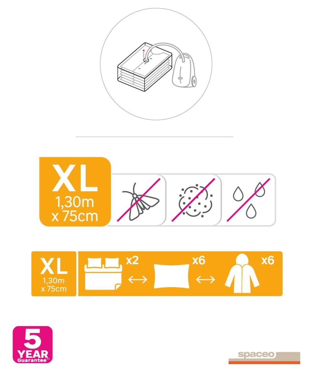 Bricocenter 2 SPACEO VACUUM BAGS TG XL 75X130 SPACEO