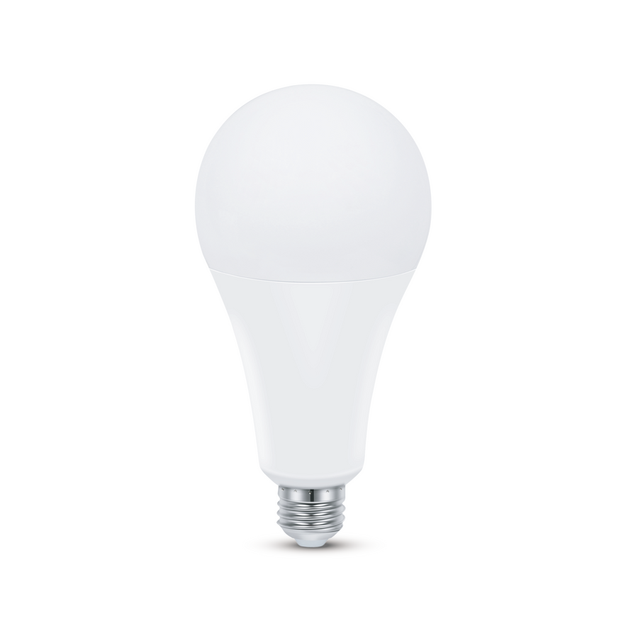 E27 LED bulb = 200W, frosted teardrop shape, natural light