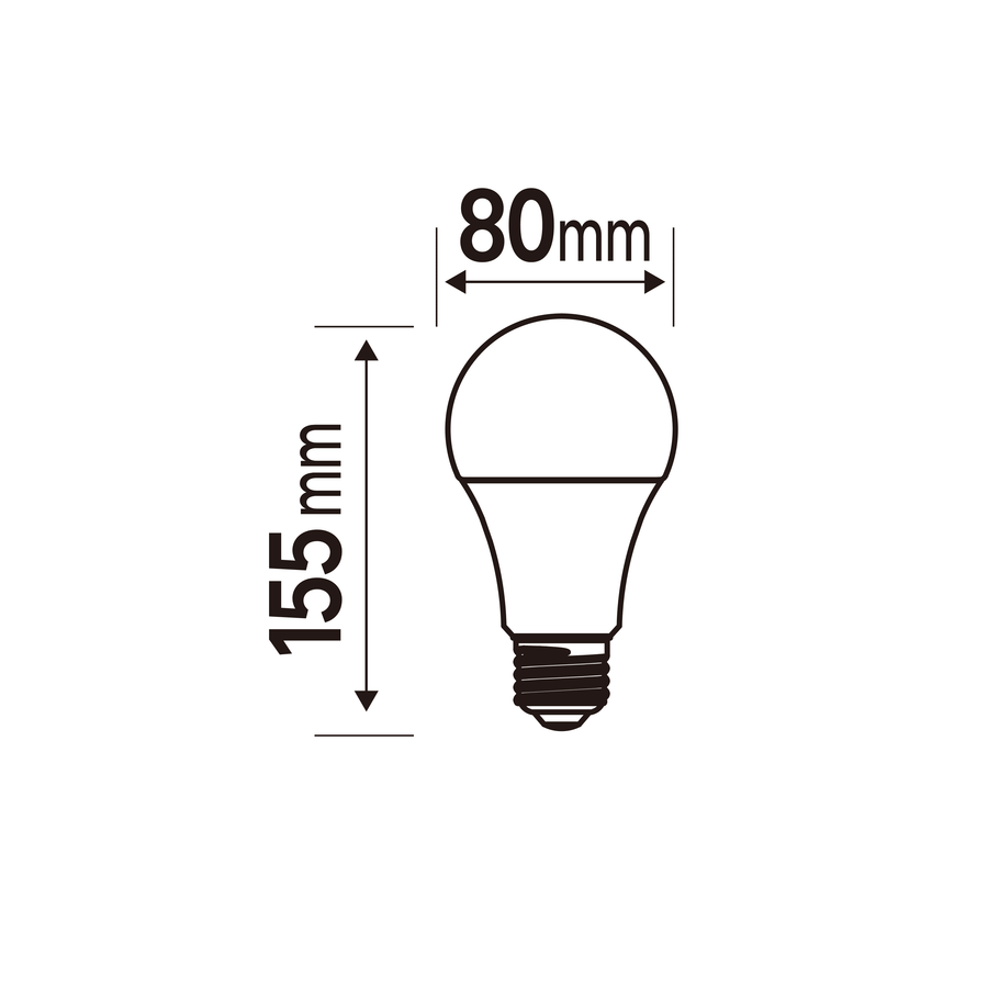 E27 LED bulb = 200W, frosted teardrop shape, natural light