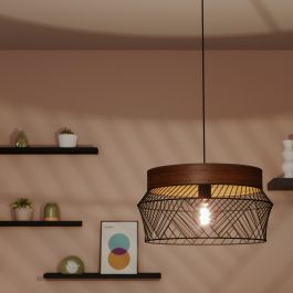 KANEL CHANDELIER WOOD AND METAL BLACK D45CM E27=46W