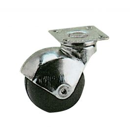 30 MM DIAMETER RUBBER SWIVEL WHEEL WITH PLATE