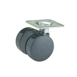 37 MM DIAMETER SWIVEL TWIN WHEEL WITH PLATE