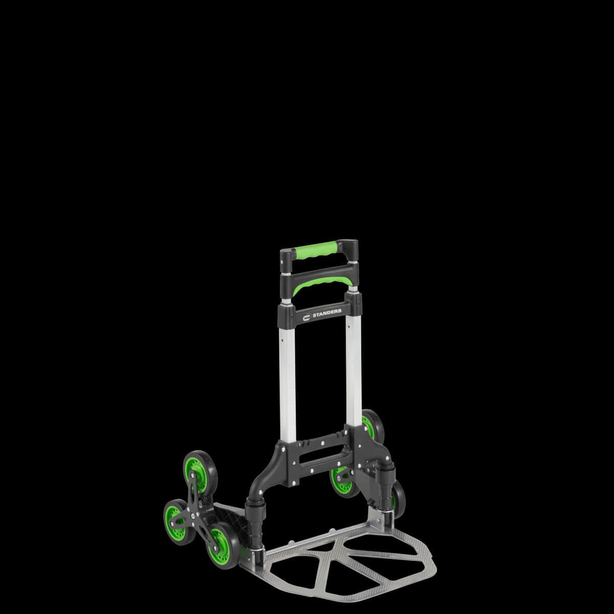 Bricocenter ALUMINIUM FOLDING STAIR TROLLEY STANDERS CAPACITY 70 KG WITH 3 WHEELS ON EACH SIDE