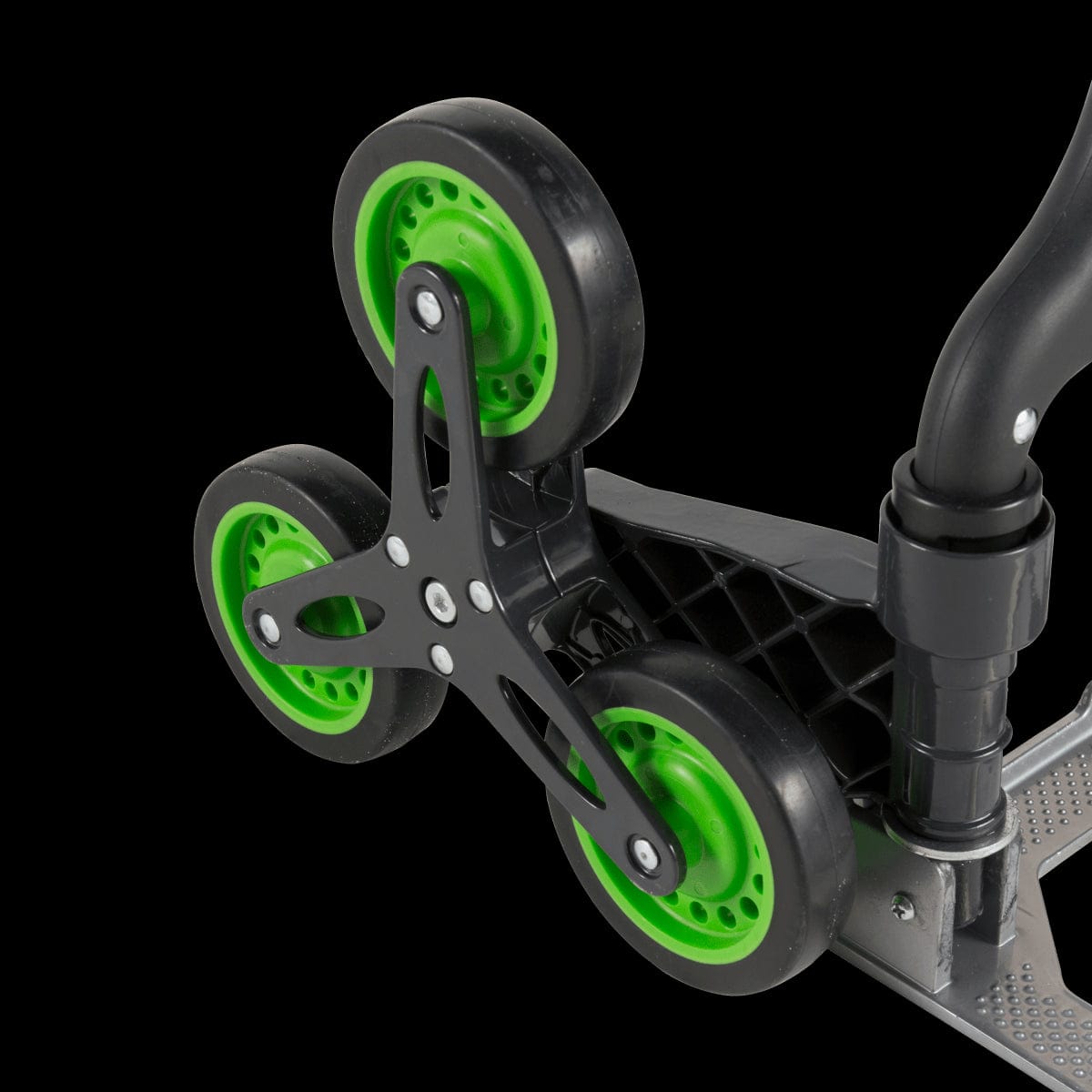 Bricocenter ALUMINIUM FOLDING STAIR TROLLEY STANDERS CAPACITY 70 KG WITH 3 WHEELS ON EACH SIDE