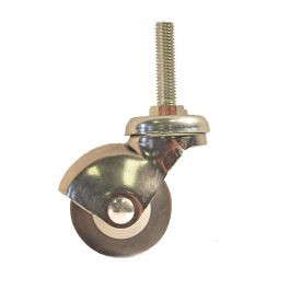 50 MM DIAMETER RUBBER SWIVEL WHEEL WITH THREADED PIN