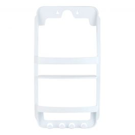 UNIVERSAL SHOWER SHELF 2 PLACES W/HANGER WHITE PLASTIC