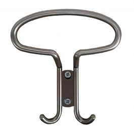ZAMAK SATIN NICKEL-PLATED COAT HOOK, H12.5X10.5 CM