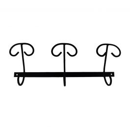 light wrought iron hanger 3 places w60xh22.5 cm